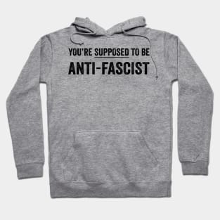 Anti-Trump, Anti Fascist Black Style Hoodie